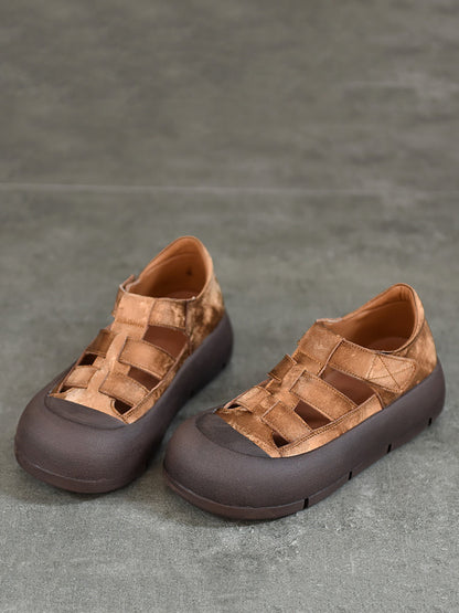 Summer Genuine Leather Platform Shoes Aa1019