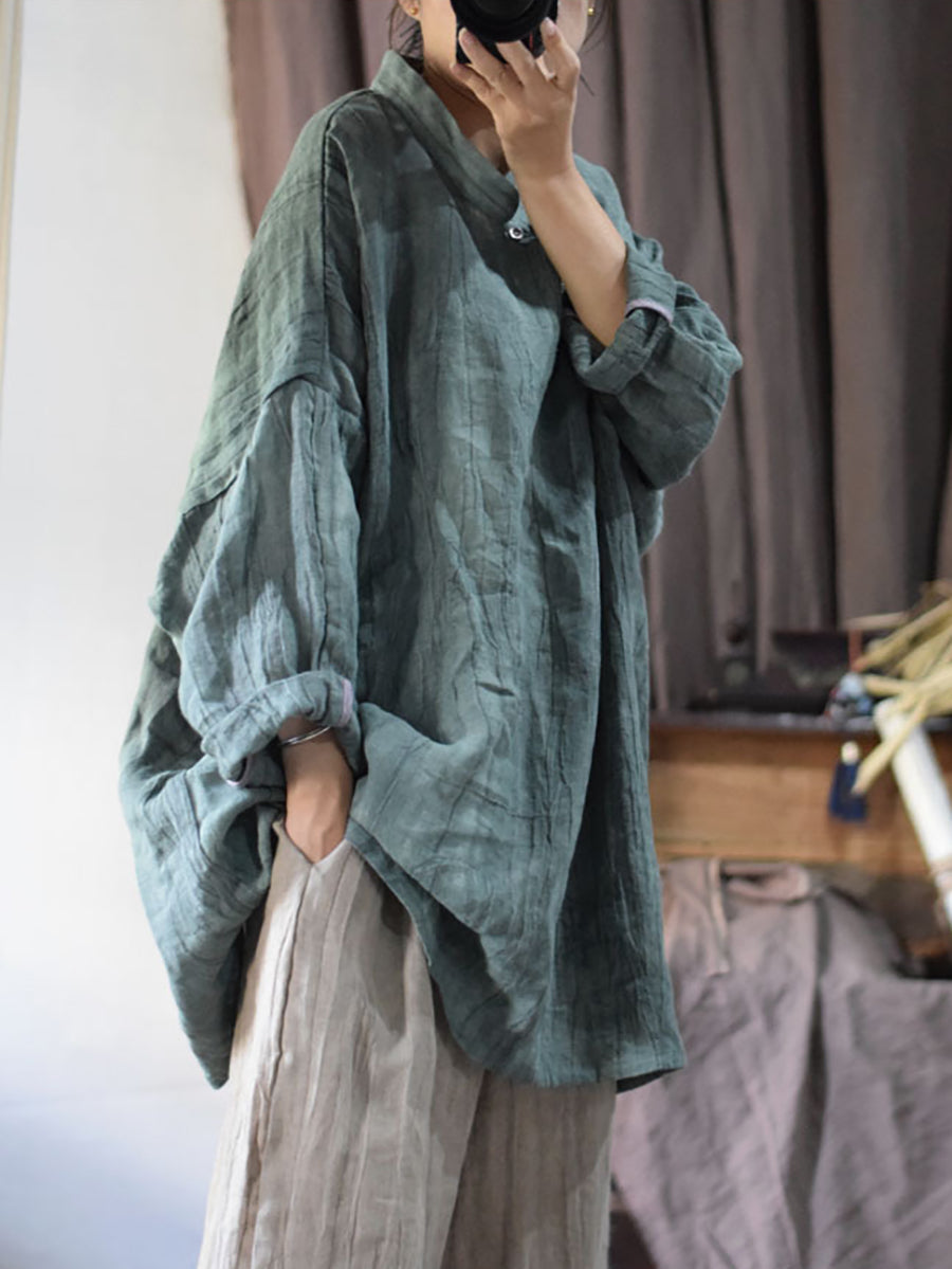 Linen Loose Long Blouse Kl1033