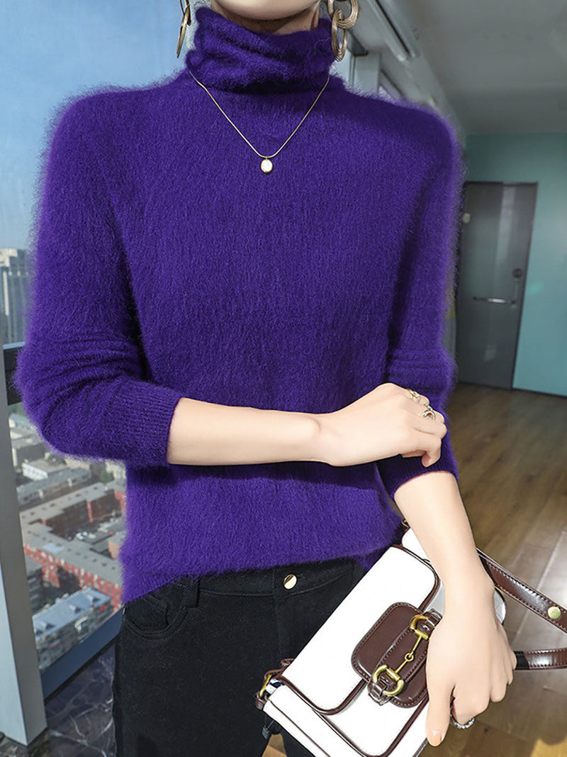 Autumn Turtleneck Wool Soft Warm Knit Sweater Av1029