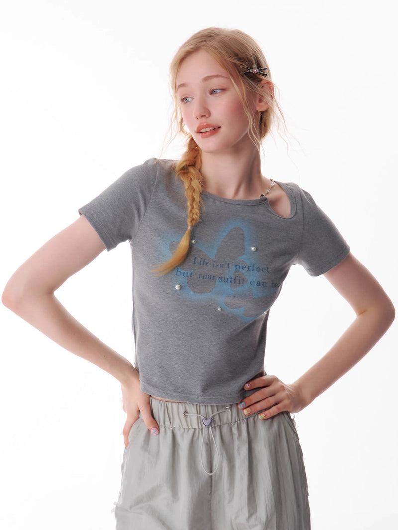 Butterfly Quote Pearl T-shirt