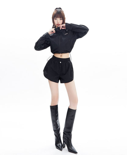 Sports Style Short Jacket and Shorts