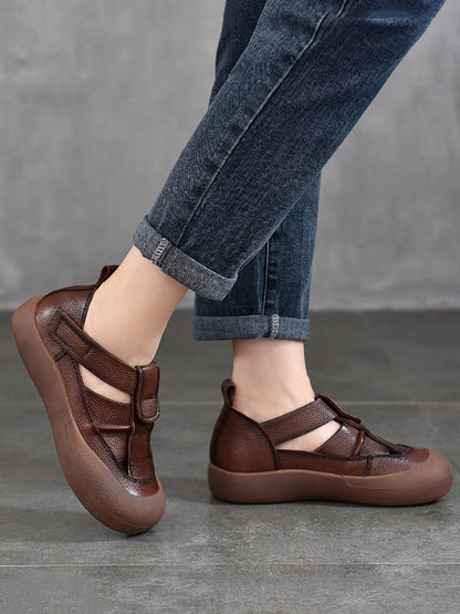 Summer Leather Flat Shoes Aa1049