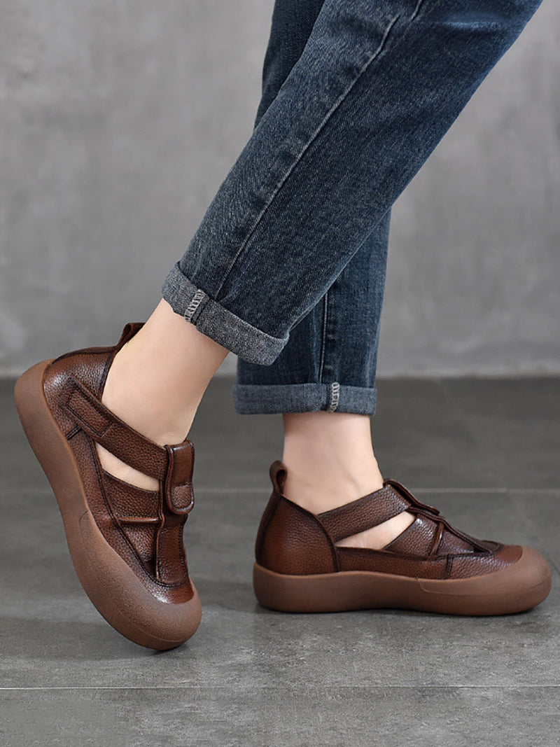 Summer Leather Flat Shoes Aa1049