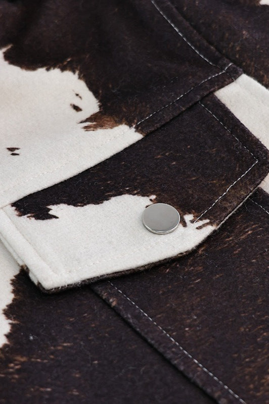 Asymmetrical Print Short Coat
