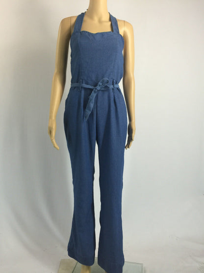 Jeans Slim Fit Jumpsuit Containing Belt