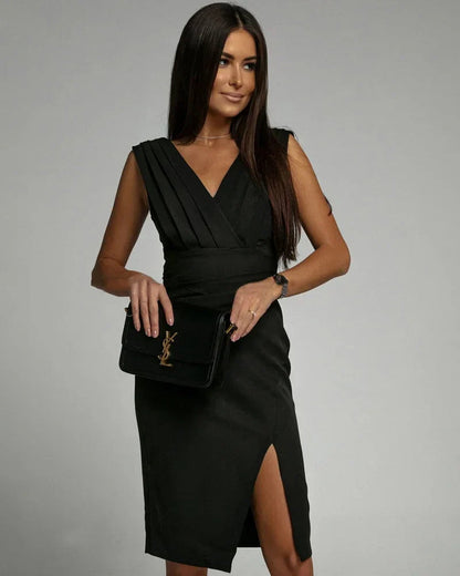 Shae - Stylish Mini Dress With V-neck