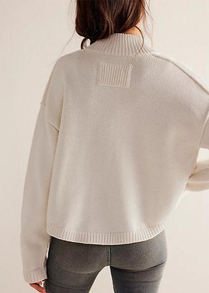 Knitted Button-down Cardigan With Stand Collar