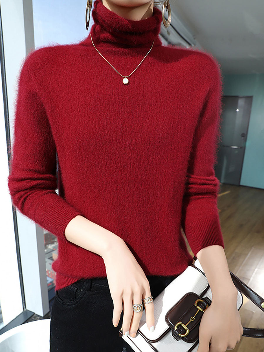 Autumn Turtleneck Wool Soft Warm Knit Sweater Av1029
