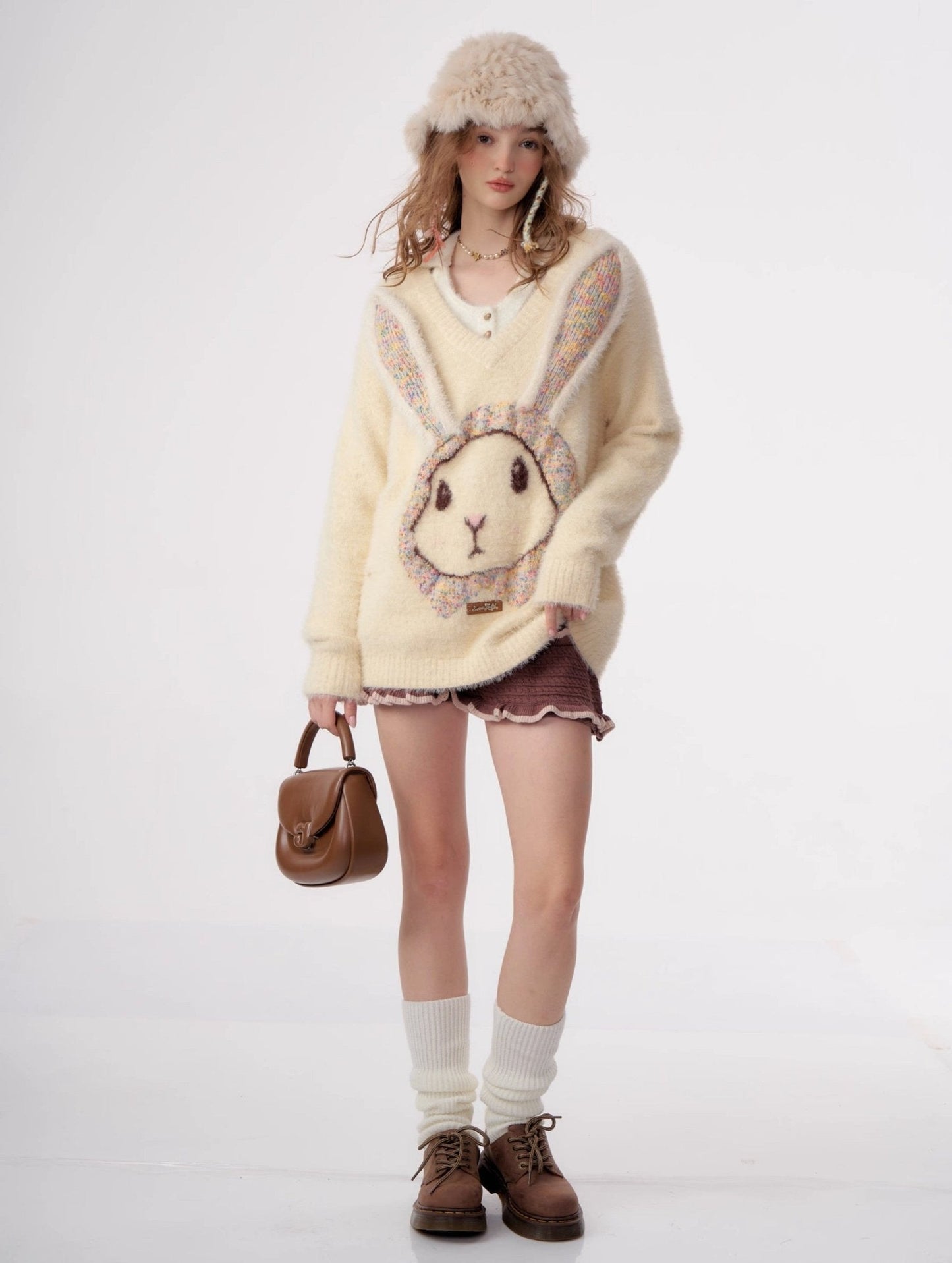 Fluffy Rabbit Cream Sweater