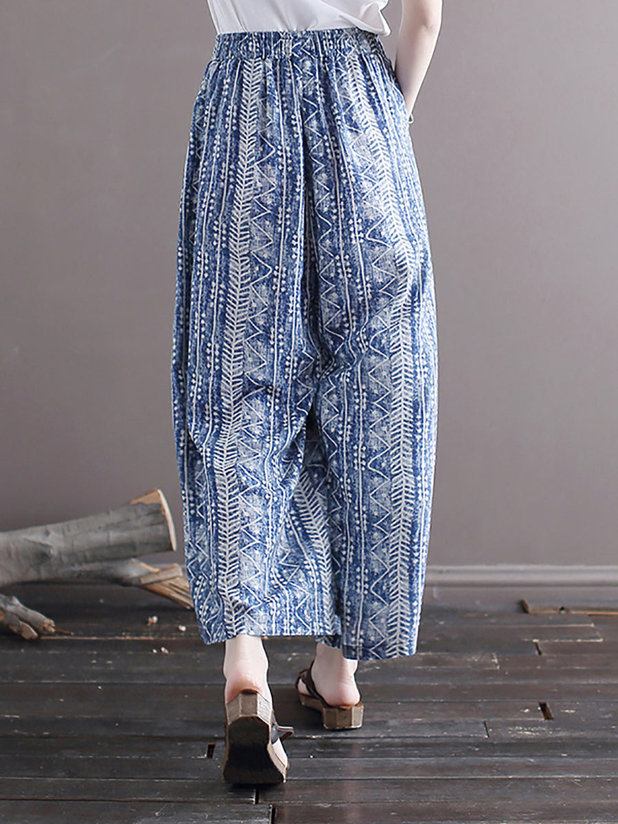Summer Batik Wide-leg Loose Pants Ll001