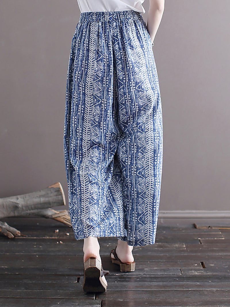 Summer Batik Wide-leg Loose Pants Ll001