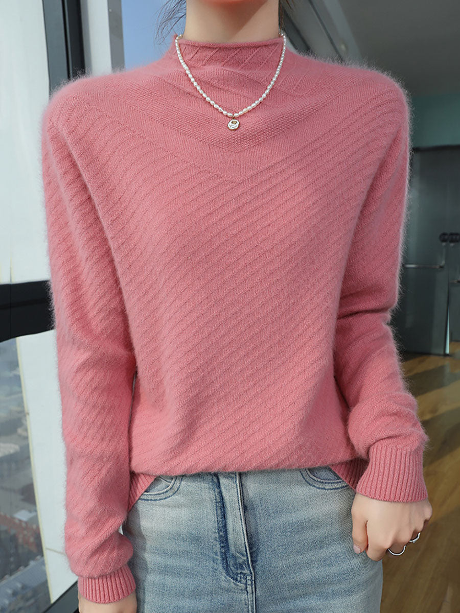 Autumn Half Turtleneck Wool Warm Knit Sweater Av1008