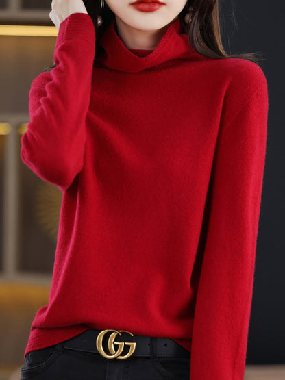 Autumn Turtleneck 100%wool Knit Sweater Ak1018