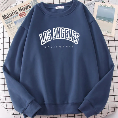 Los Angeles California City Sweatshirt for Loose Oversized Clothing Personality Soft Letter Print Hoodies Woman