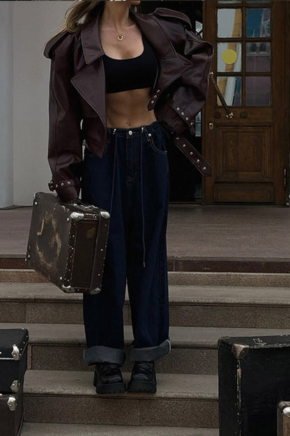 Burgundy Moto Coat