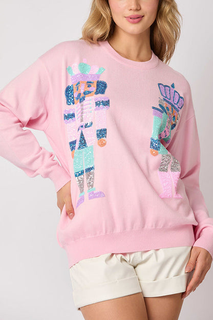 Christmas Soldier Sequined Sweatshirt