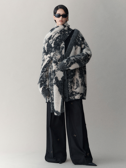 Retro Oversize Wool Cardigan