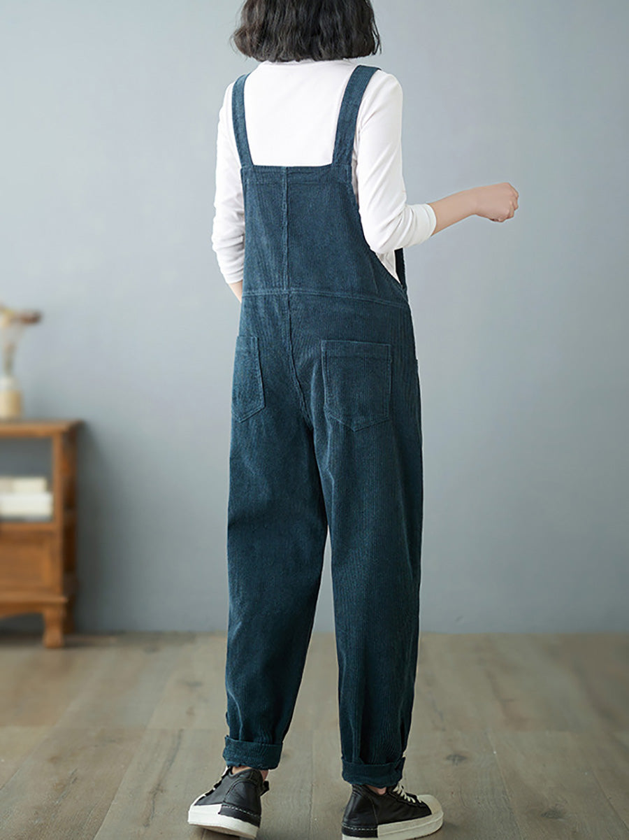 Autumn Corduroy Loose Jumpsuits Ah1009