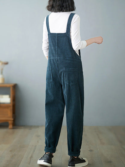 Autumn Corduroy Loose Jumpsuits Ah1009