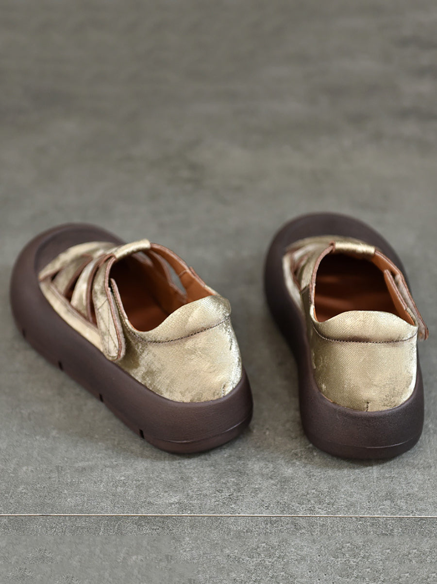 Summer Genuine Leather Platform Shoes Aa1019