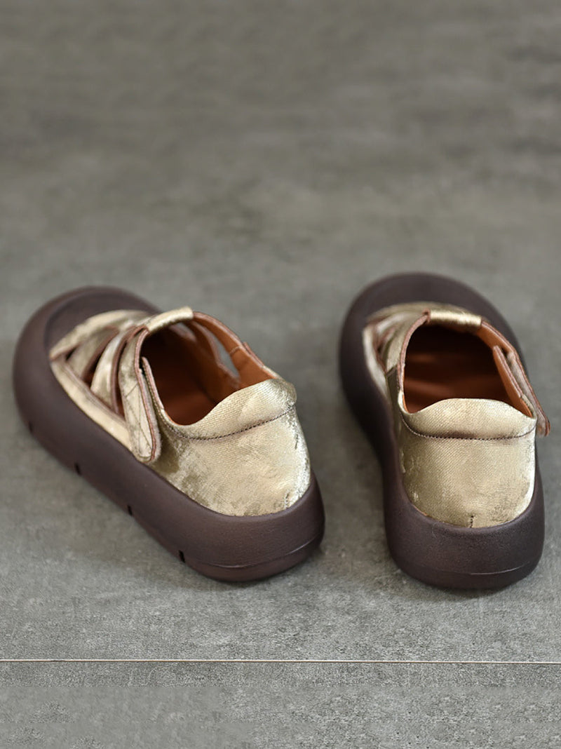 Summer Genuine Leather Platform Shoes Aa1019