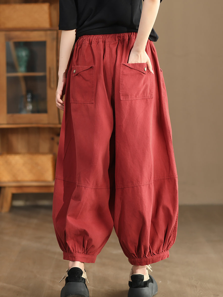 Autumn Spliced Cotton Harem Pants As1022