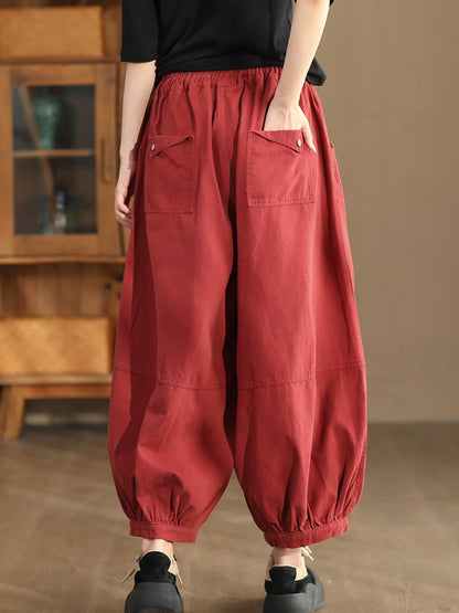 Autumn Spliced Cotton Harem Pants As1022