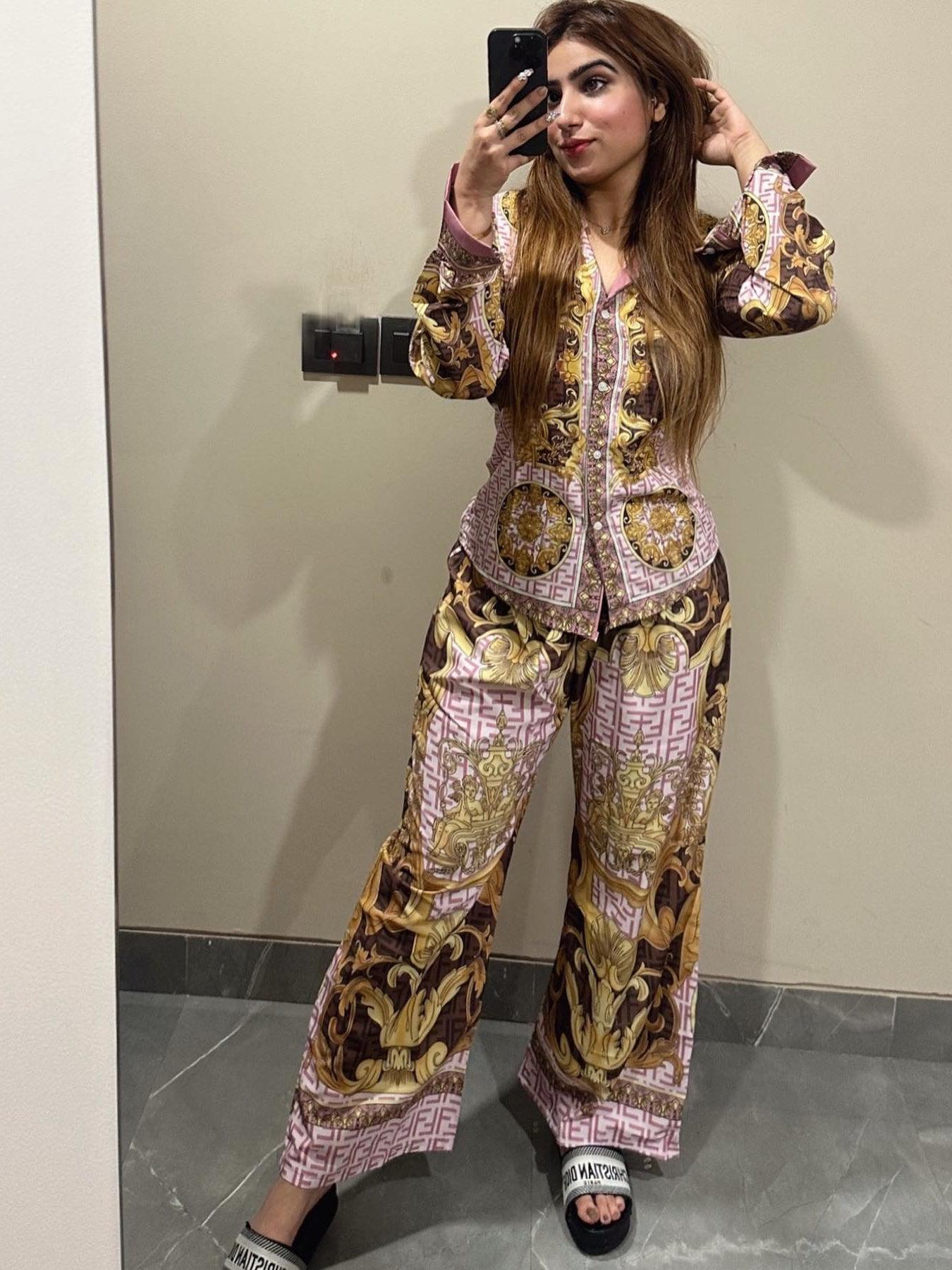 Nf Print Shirt & Pants Coord Set