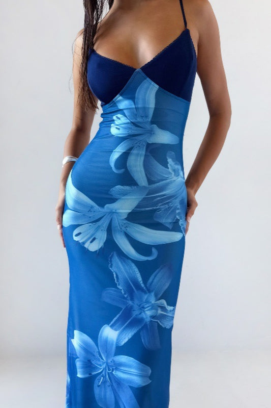 Print Slim Fit Cami Maxi Dress