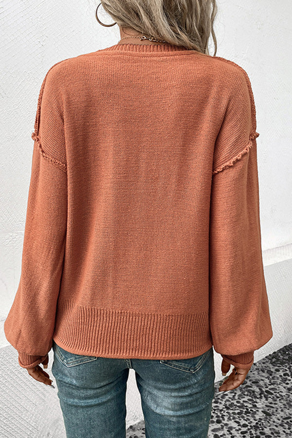 Stylish Long Sleeve Color Sweater