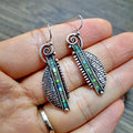 Green Crystal Silver Earrings