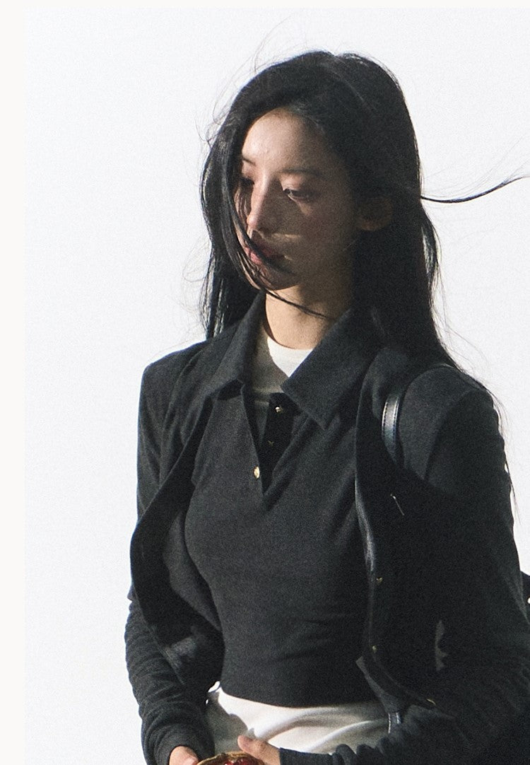 Minimalist Cropped Cardigan/vest/short