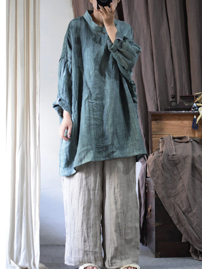 Linen Loose Long Blouse Kl1033