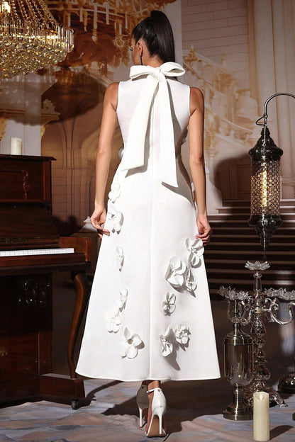 Ethel Flower Embellished Sleeveless Maxi Dress
