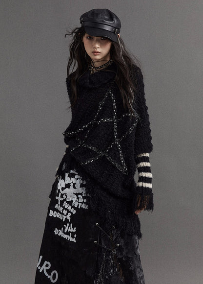 Distressed Star Mohair Sweater