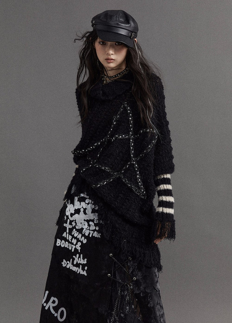 Distressed Star Mohair Sweater