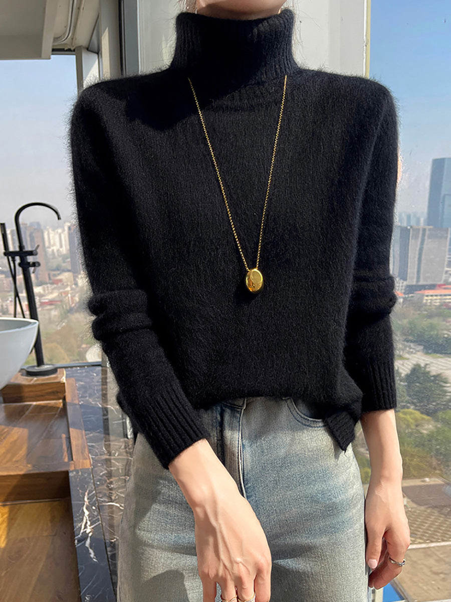 Autumn Turtleneck Soft Wool Sweater Ba1038
