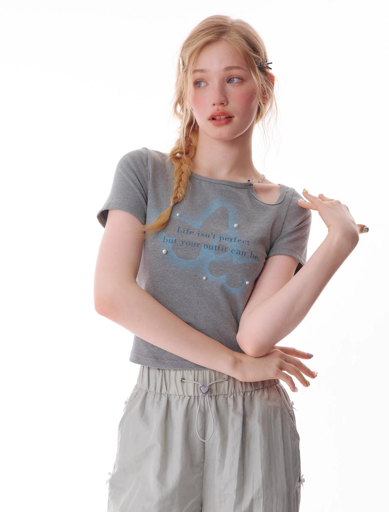 Butterfly Quote Pearl T-shirt