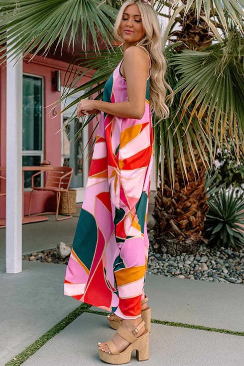 Print Slip Sleeveless Maxi Dress