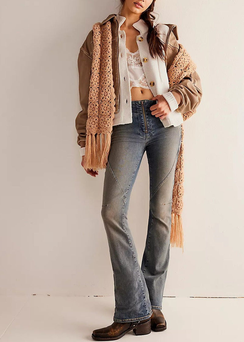 Knitted Button-down Cardigan With Stand Collar