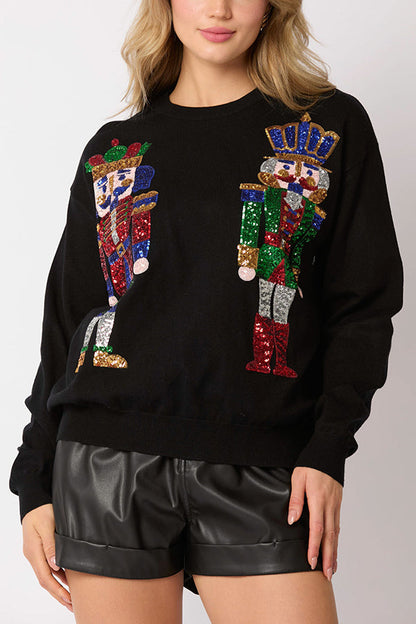 Christmas Soldier Sequined Sweatshirt