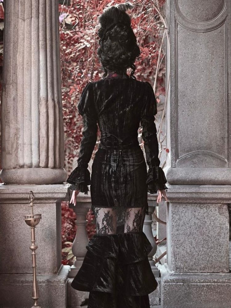 Gothic/victorian-inspired Velvet Cardigan Top