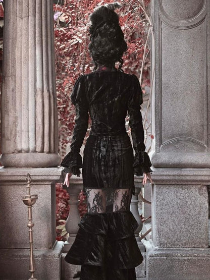 Gothic/victorian-inspired Velvet Cardigan Top