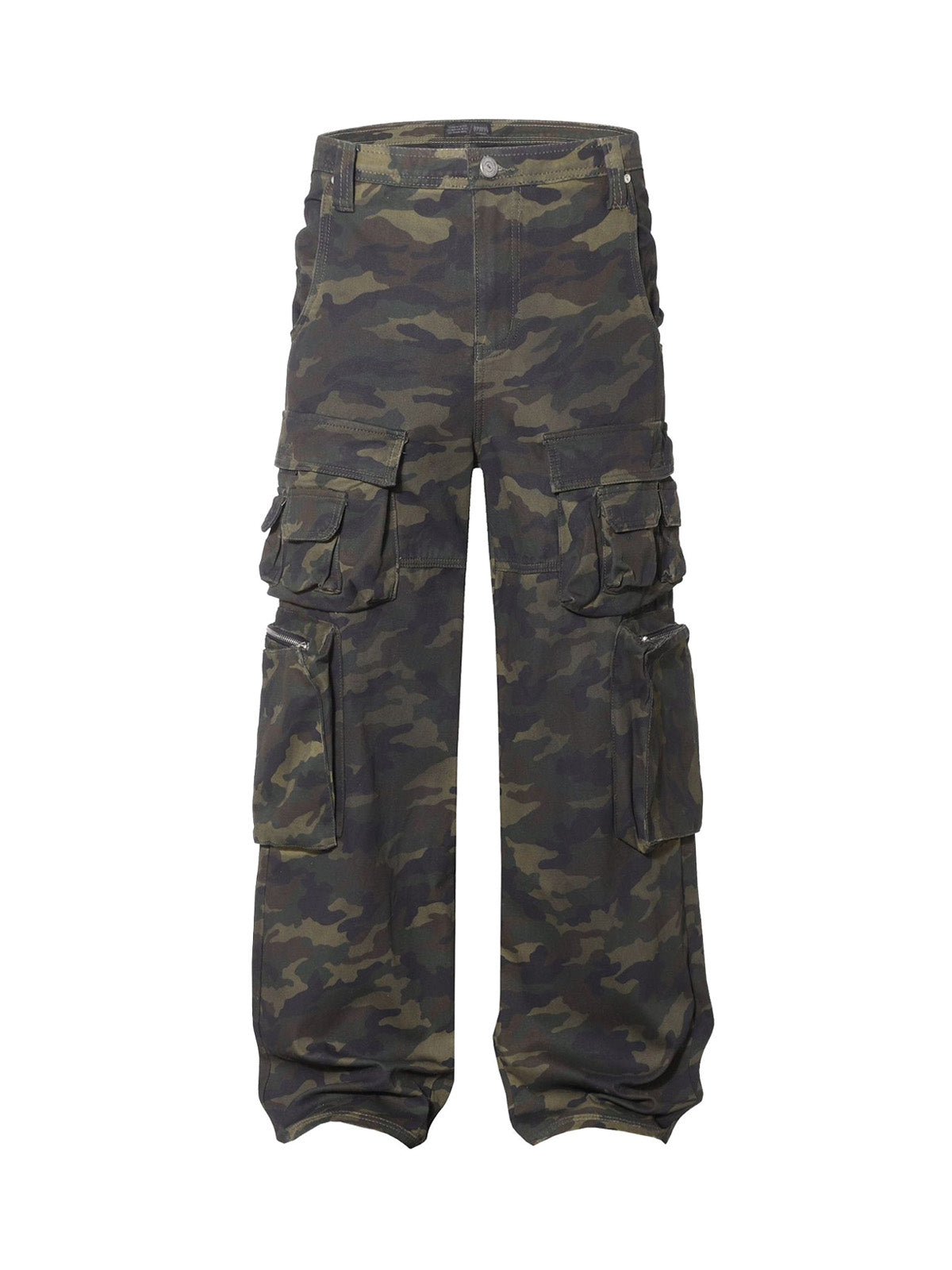 Camo Wide-leg Cargo Overalls - Style