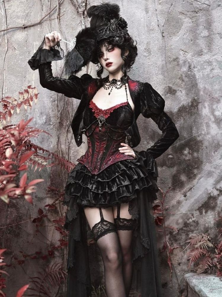 Gothic/victorian-inspired Velvet Cardigan Top