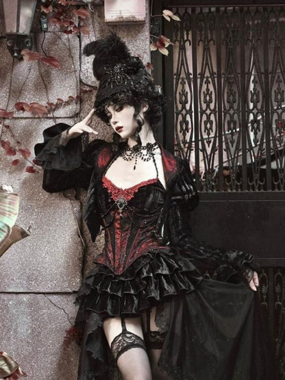 Gothic/victorian-inspired Velvet Cardigan Top