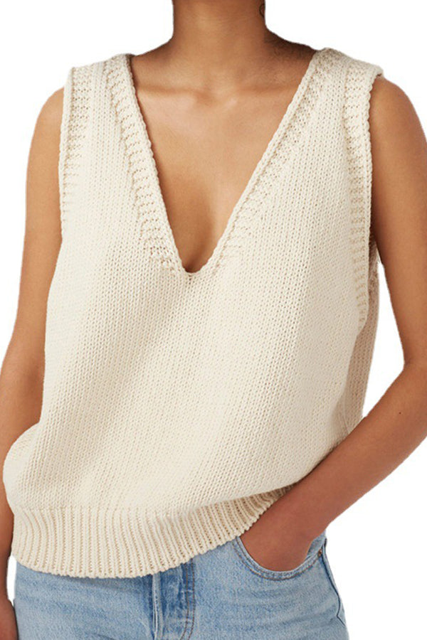 Knitted Vest Small Vest Sleeveless Sweater