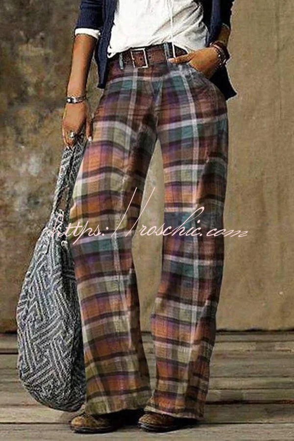 Kennan Plaid Straight Leg Pants