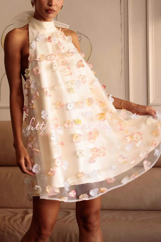 Sweet Embellished Sleeveless Mini Dress