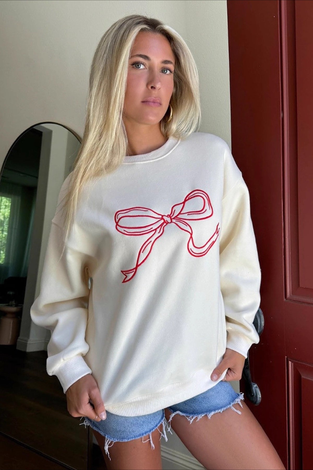 Sweet Relaxed Round Neck Blouse